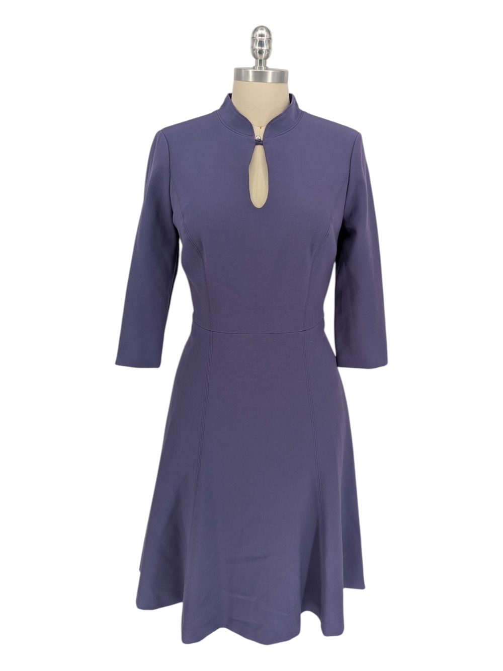 30363 White House Black Market Keyhole Fit-and-Flare Dress Purple size 6 preppy
